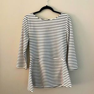 White House Black Market Striped Peplum Top